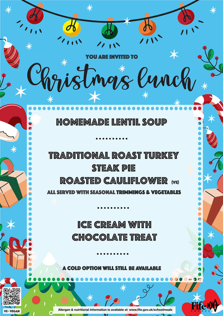 Christmas lunch menu