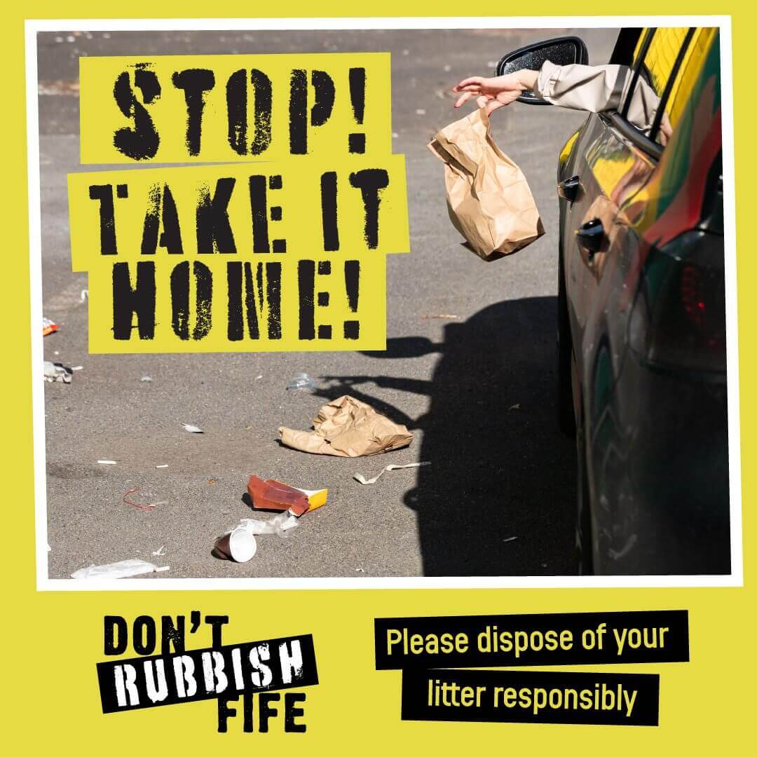 A poster telling people to please dispose of litter responsibly