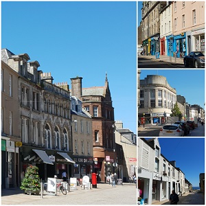 Montage of different shops on Kirkcaldy High Street