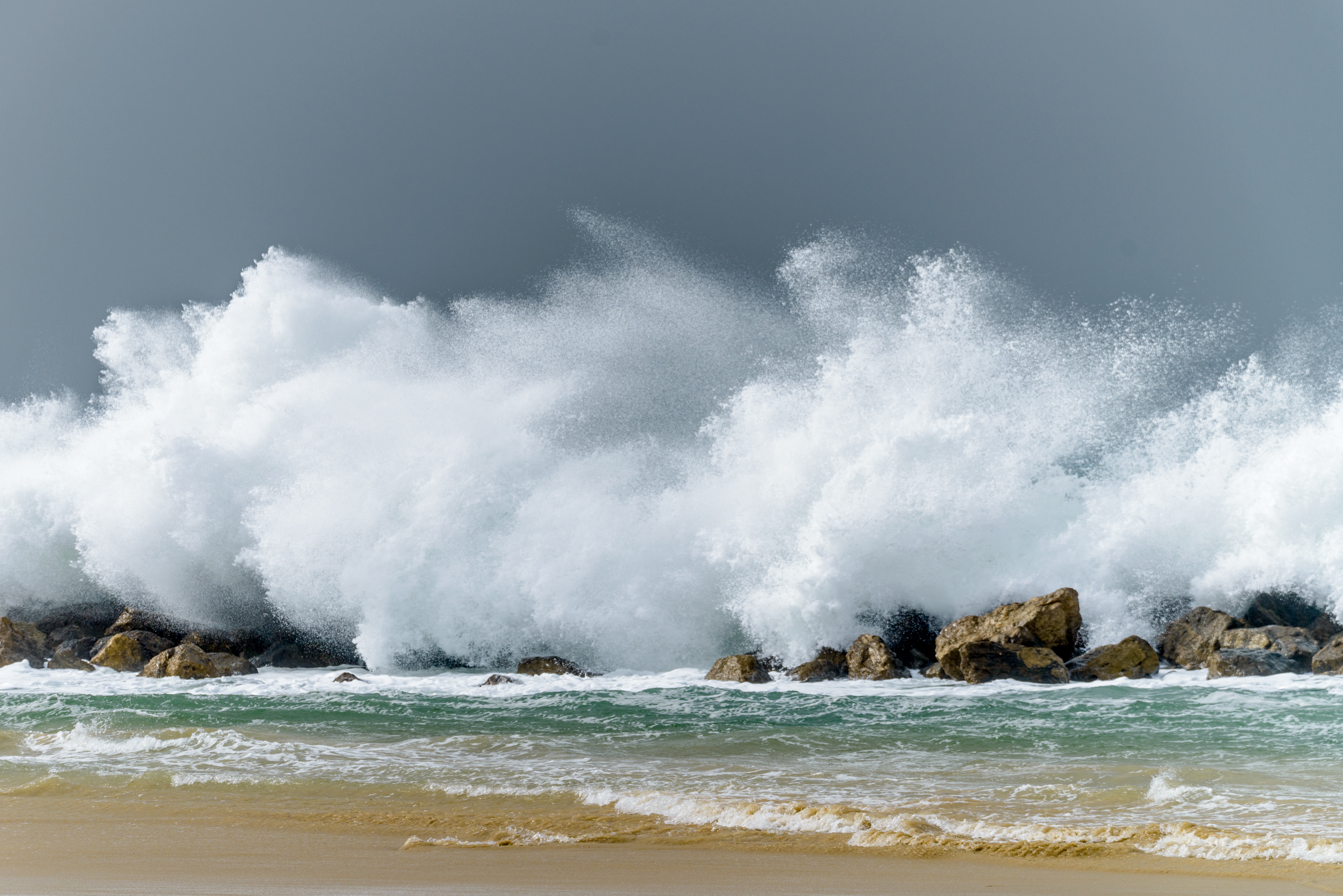 High waves at a coastal location