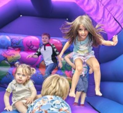 Kids jumping on Bouncy Castle