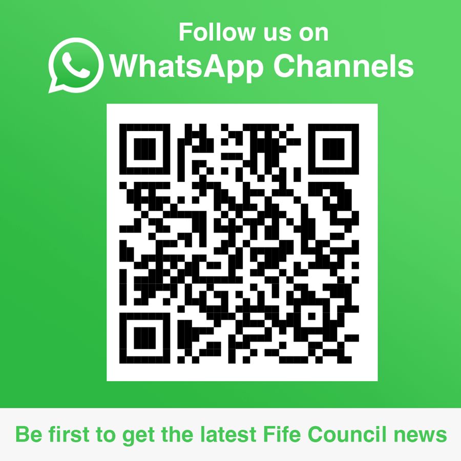 QR code for new Fife Council WhatsApp channel