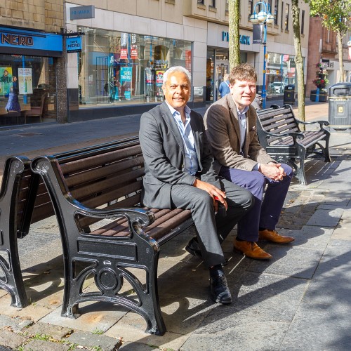 new benches on Dunfermline High Street