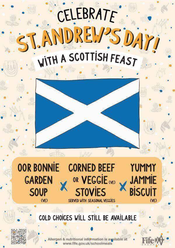 St Andrews day menu