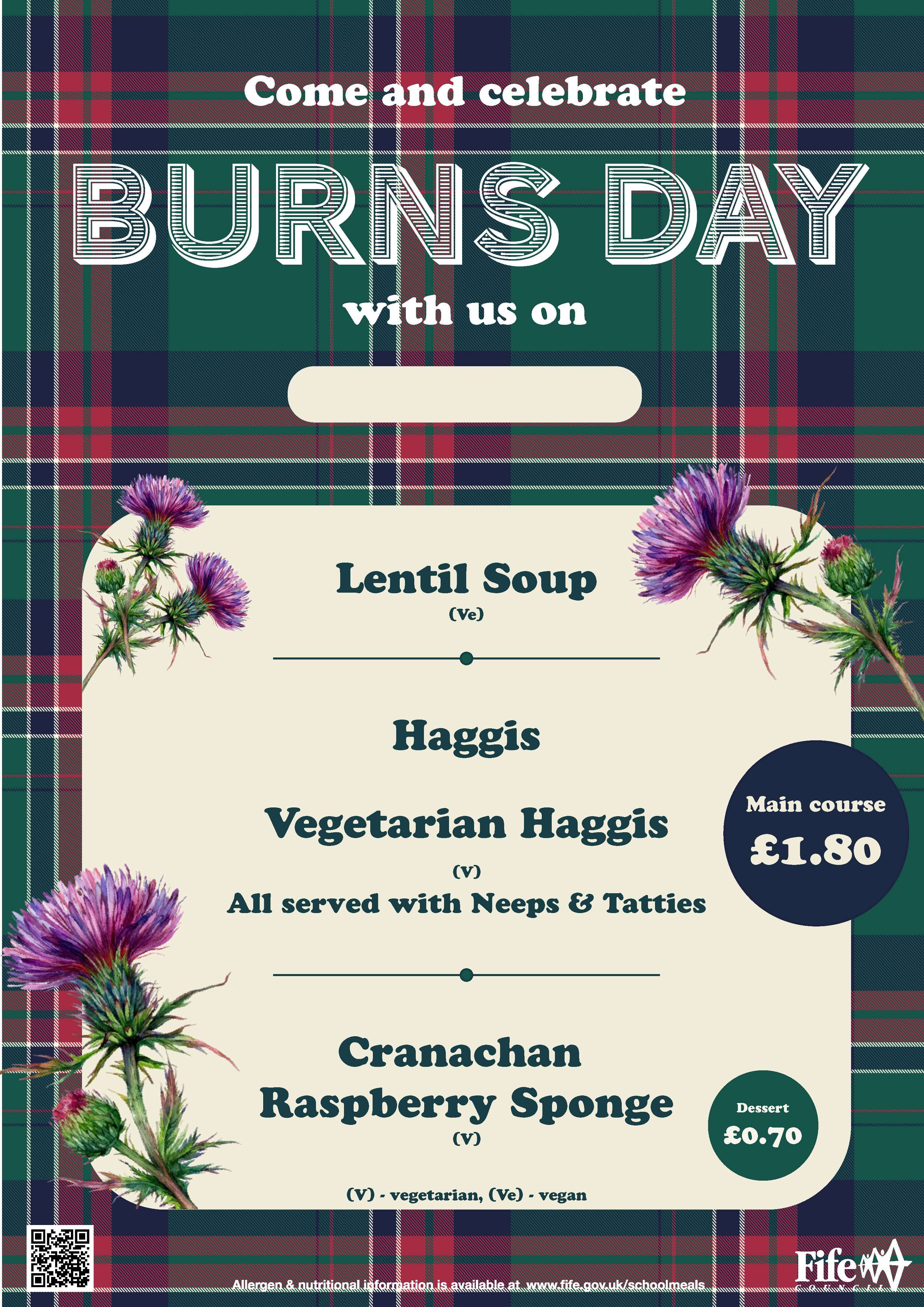 Burns day menu