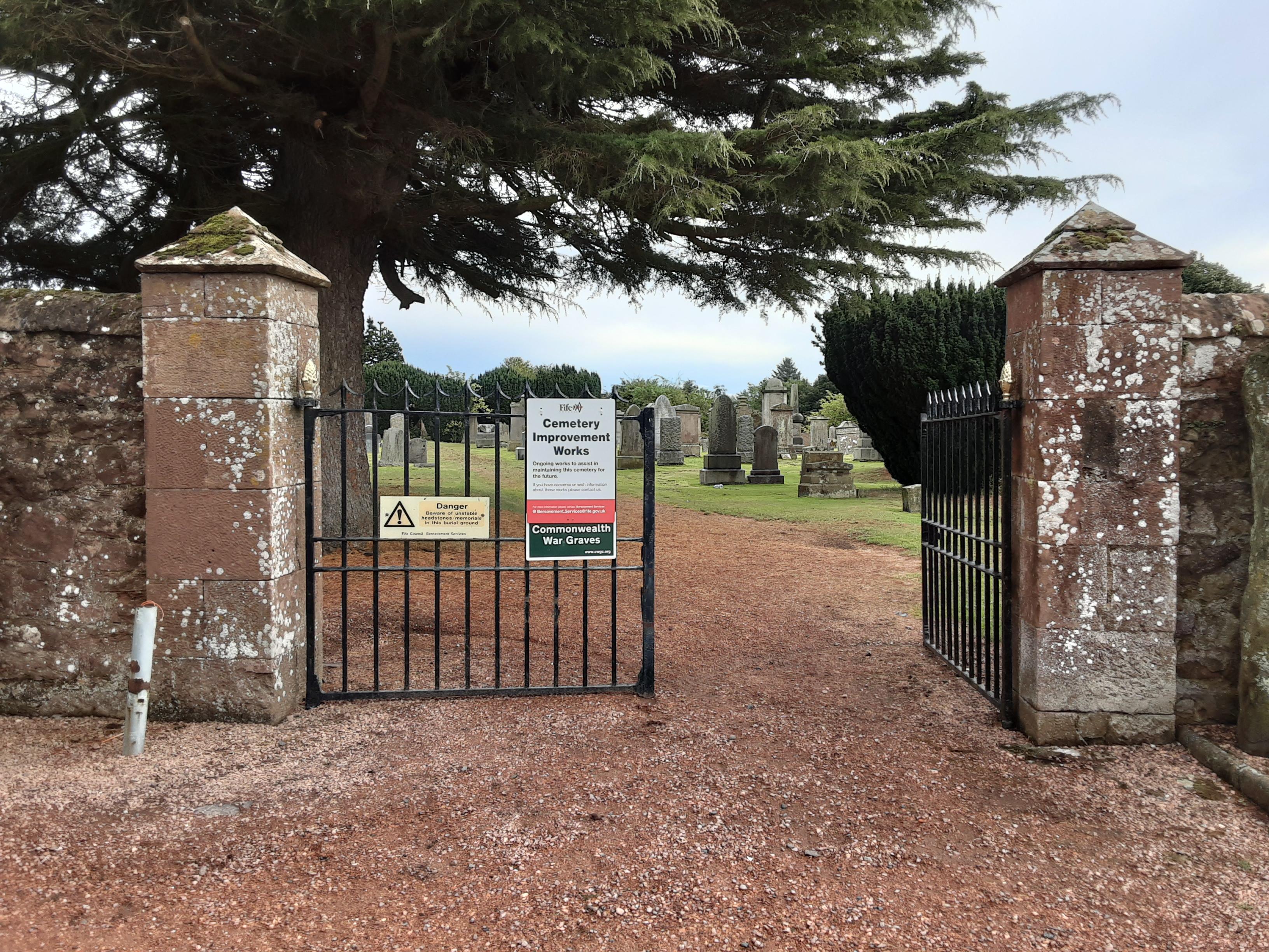 Entrance gates to Strathmiglo Cemetery
