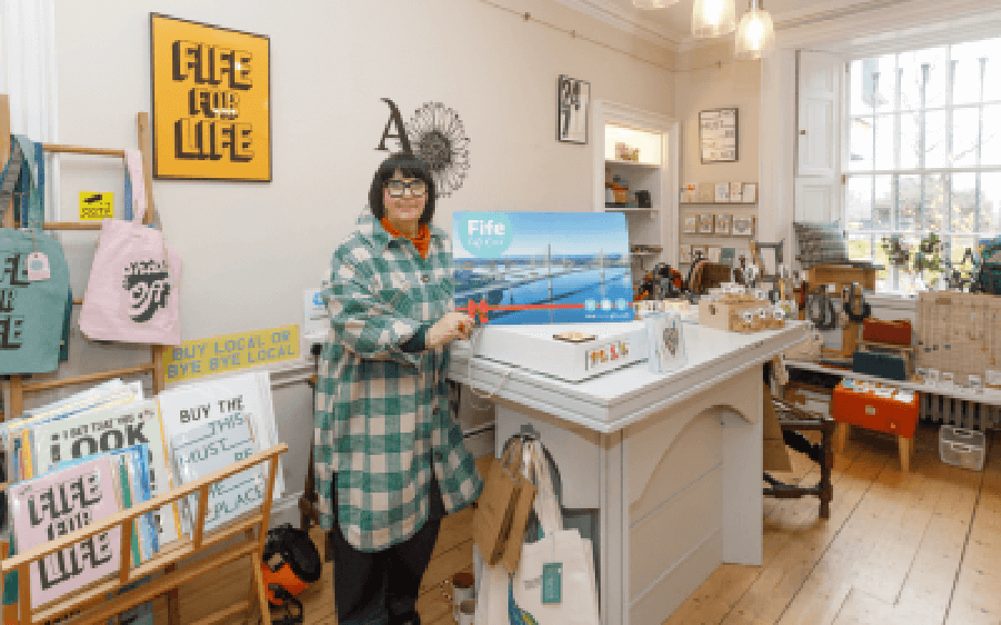 Louise Hutchison promotes the Fife Gift Card