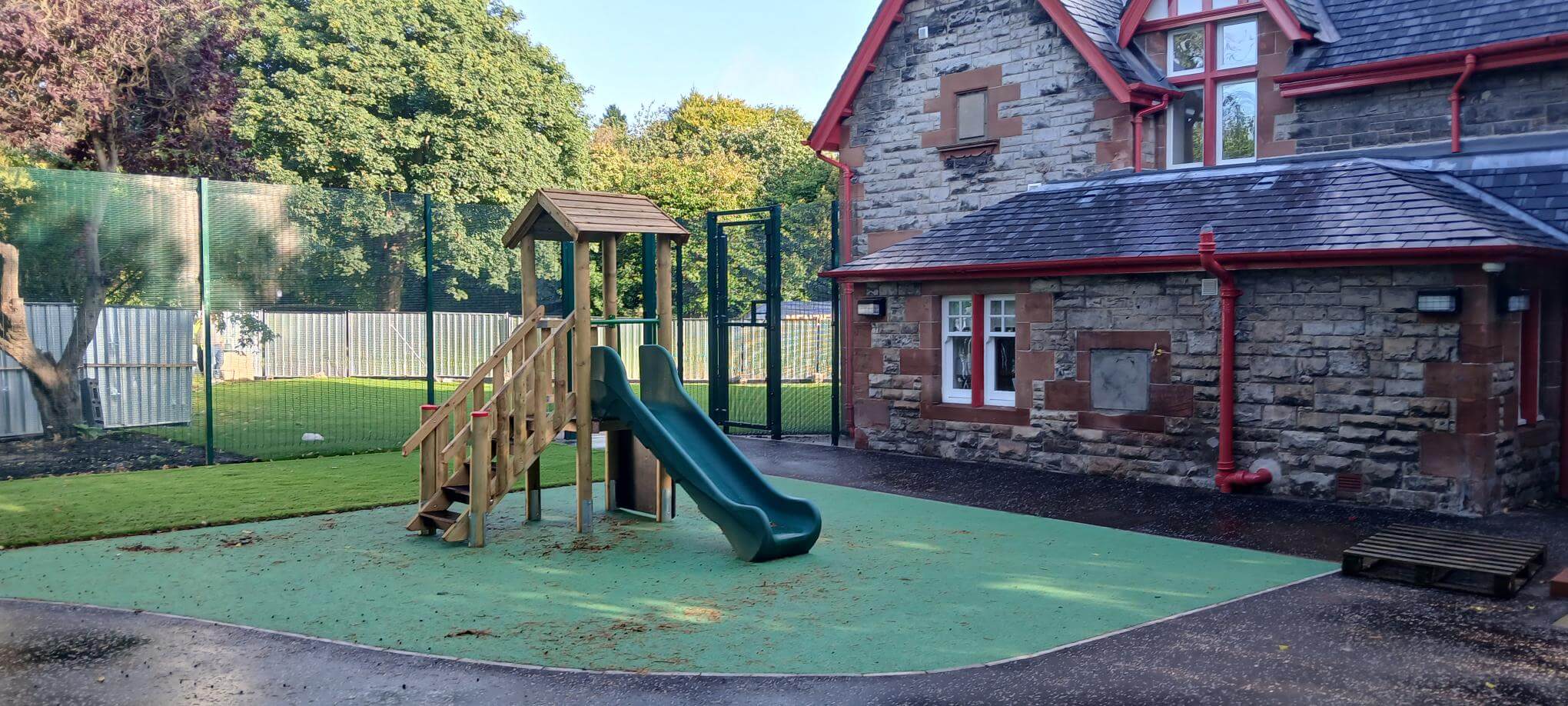 Outdoor playspace at Raith Lodge nursery