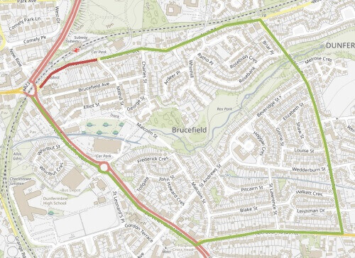 Diversion route for road closure