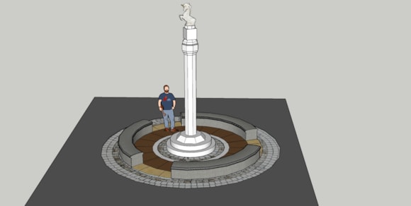 3D model of the Mercat Cross in its new location