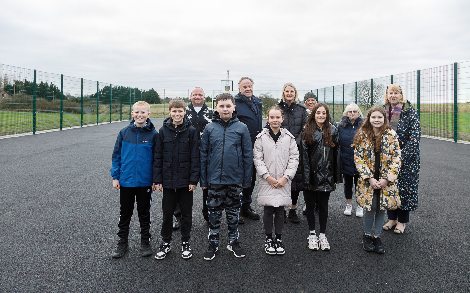 Cllr Darren Watt, Cllr Alex Campbell, Cowdenbeath Area Convener, Hill of Beath Primary School Headteacher,  members of Hill of Beath Community Council Emma Miller (Chair),  Natalie Smith (secretary) and Sandra Sinclair and pupils from Hill of Beath Primary.