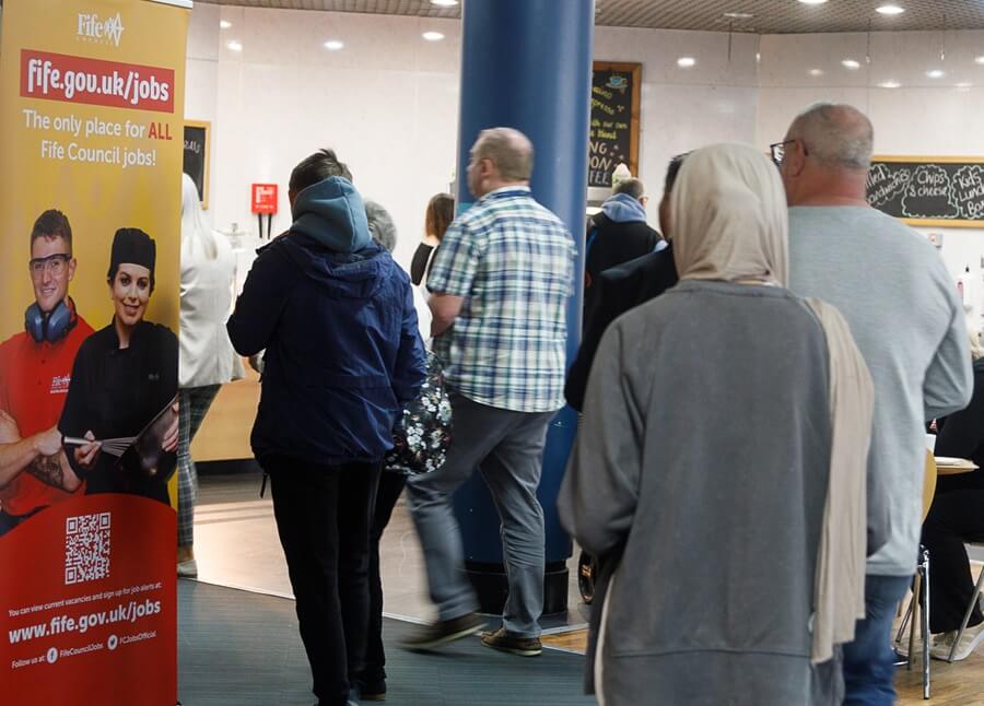 People attending jobs fair