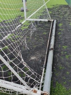Vandalised pitch at Dunfermline High School