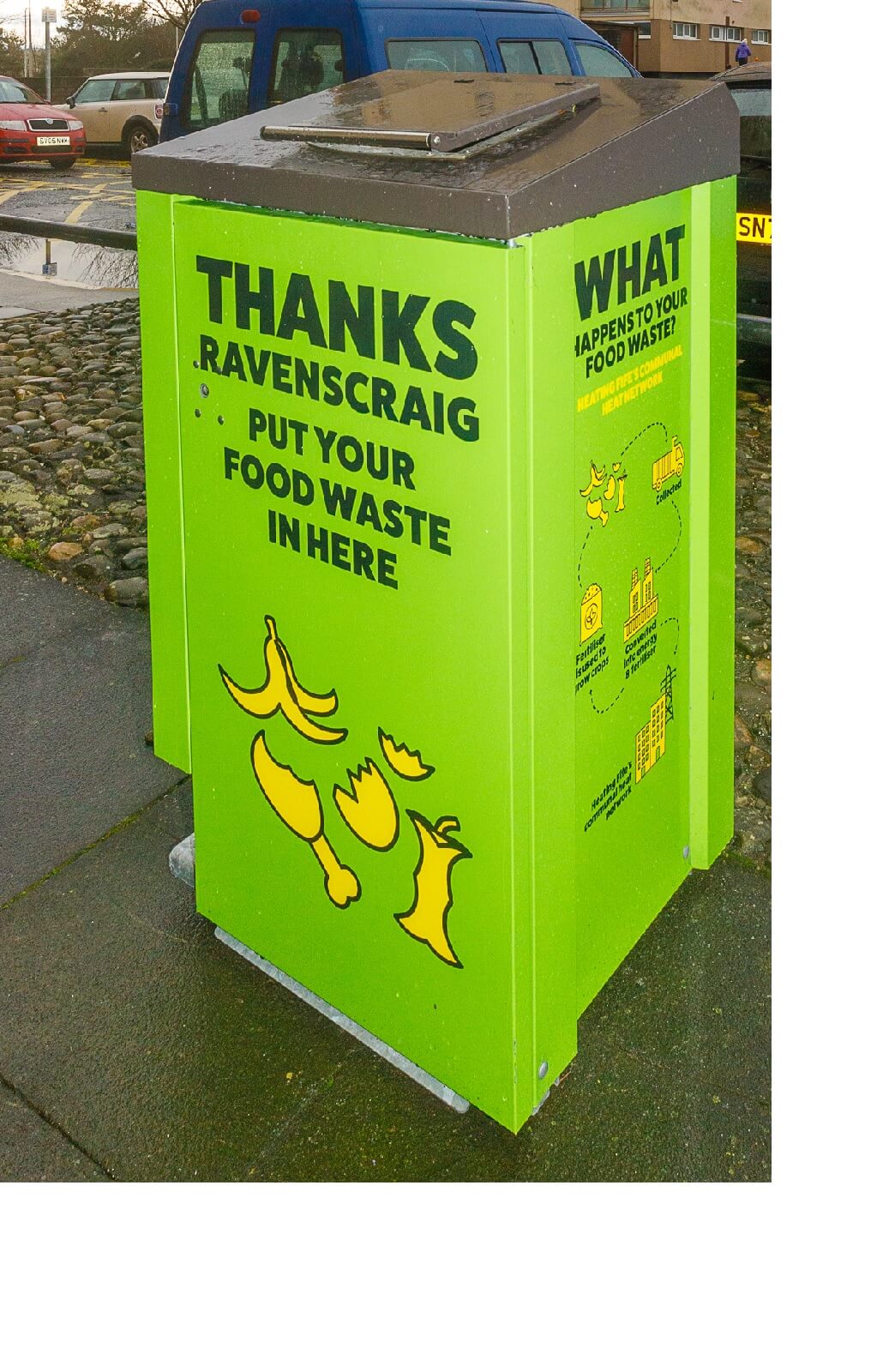 A food waste bin at Ravenscraig