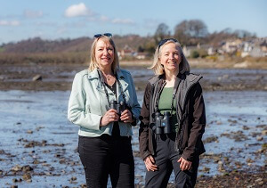 Councillor Jan Wincott, Fife Council’s Spokesperson for Environment and Climate Change and Lindsay Bamforth, Fife Nature Information Officer at The Ness, Torry Bay Nature Reserve, Torryburn.