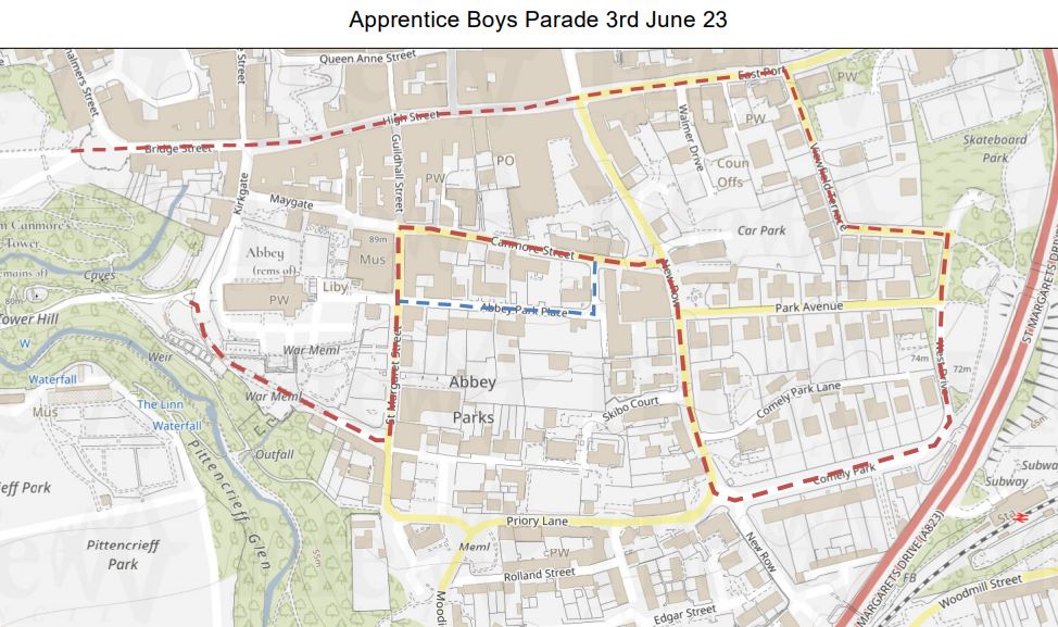 Map of parade route